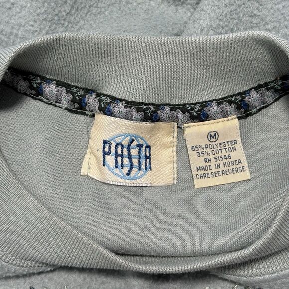 Vtg Crewneck Sweatshirt Womens M Green Patchwork Embroidery Grandma Inside Out - Picture 9 of 10